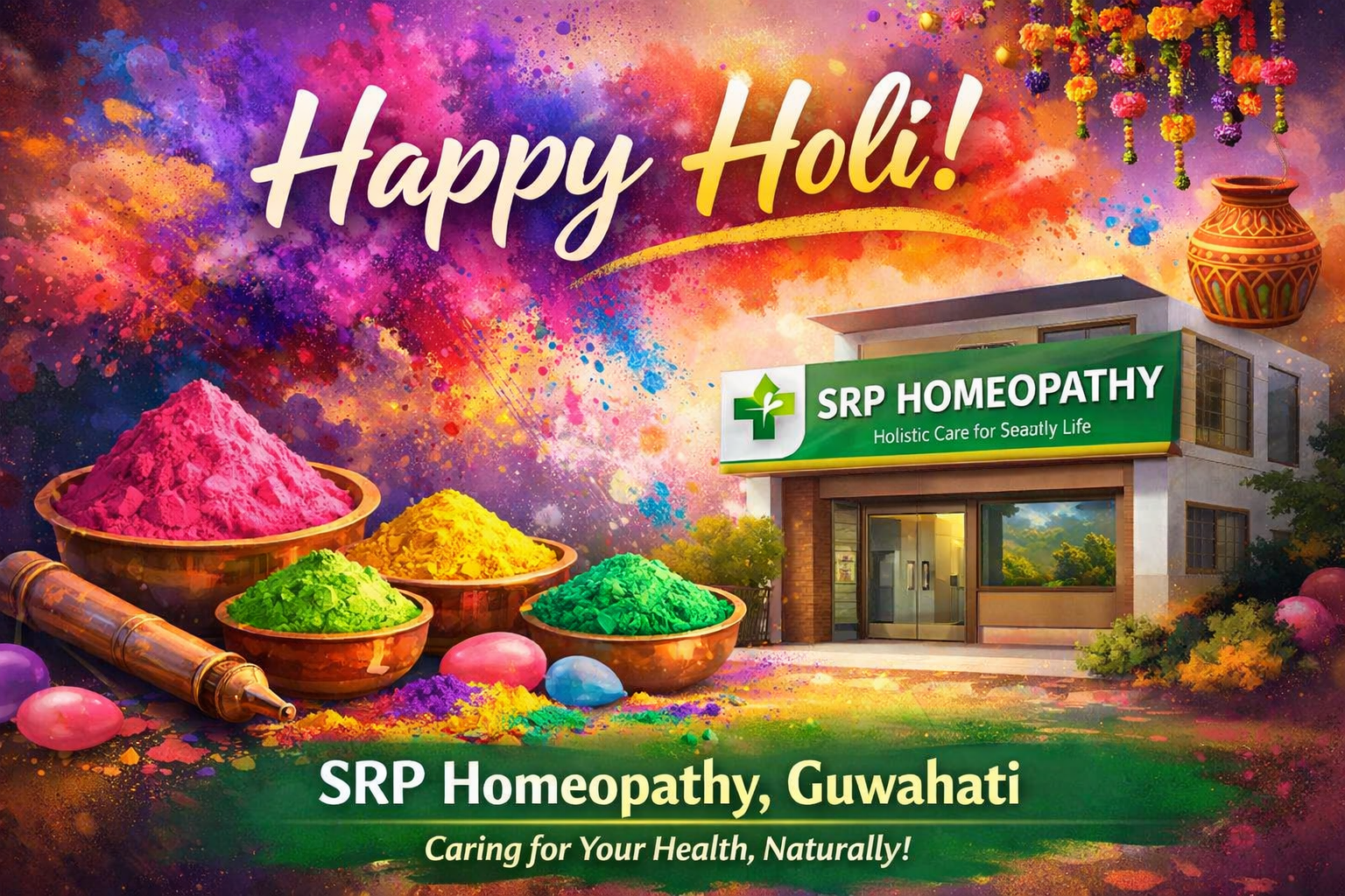 Read more about the article Happy Holi! SRP Homeopathy Brings Wellness and Care to Guwahati